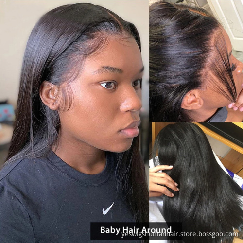 Hd Full Transparent Lace Frontal Wig Vendor Straight Lace Front Human Hair Wig Raw Brazilian Virgin Hair Wig For Black Women